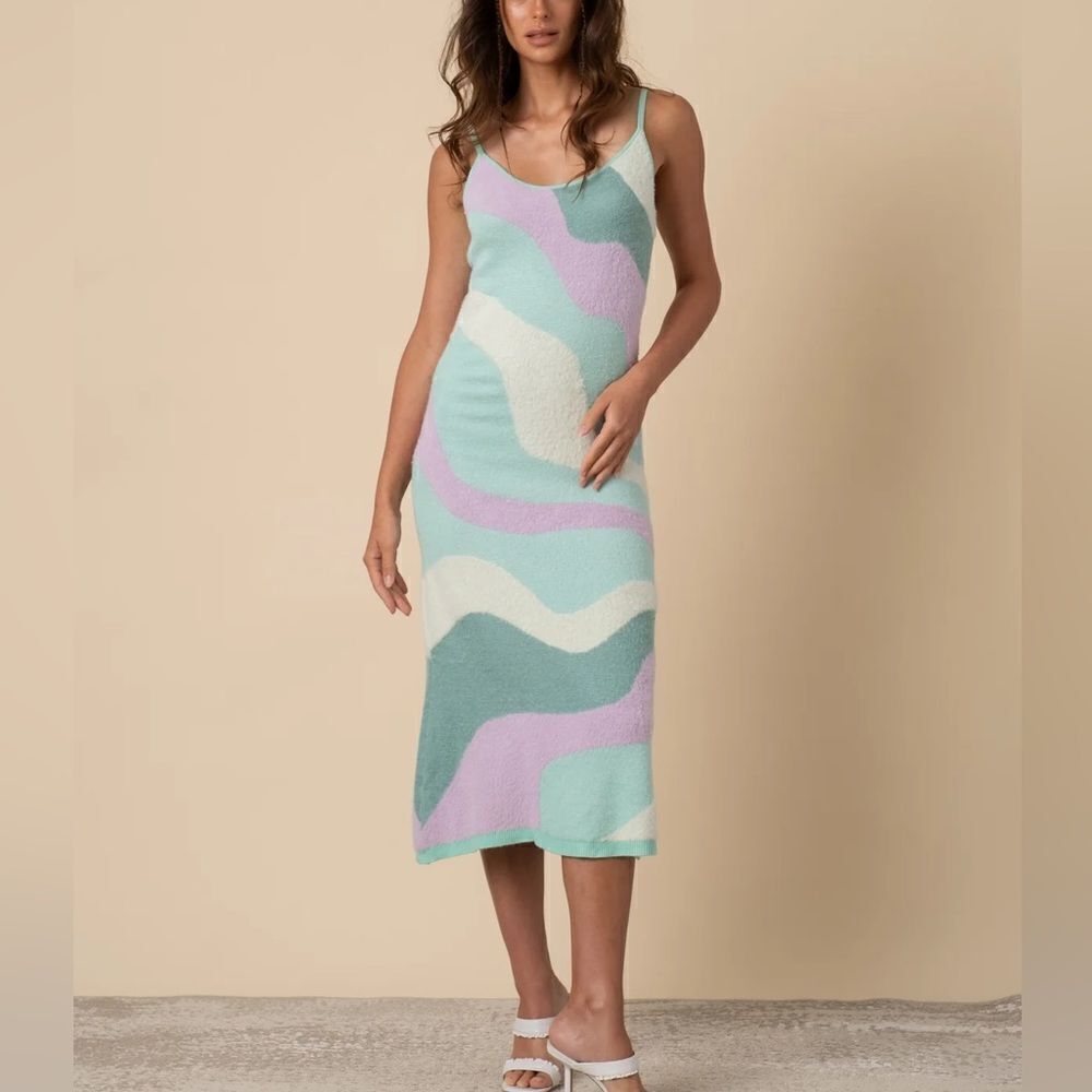 House of Sunny Good Vibrations Pastel Colorblock Dress